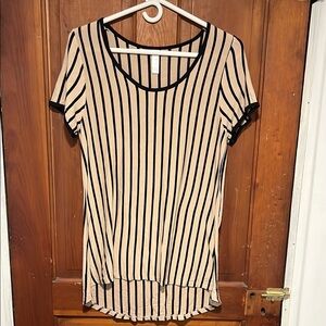 Striped Black and Tan Women's Top